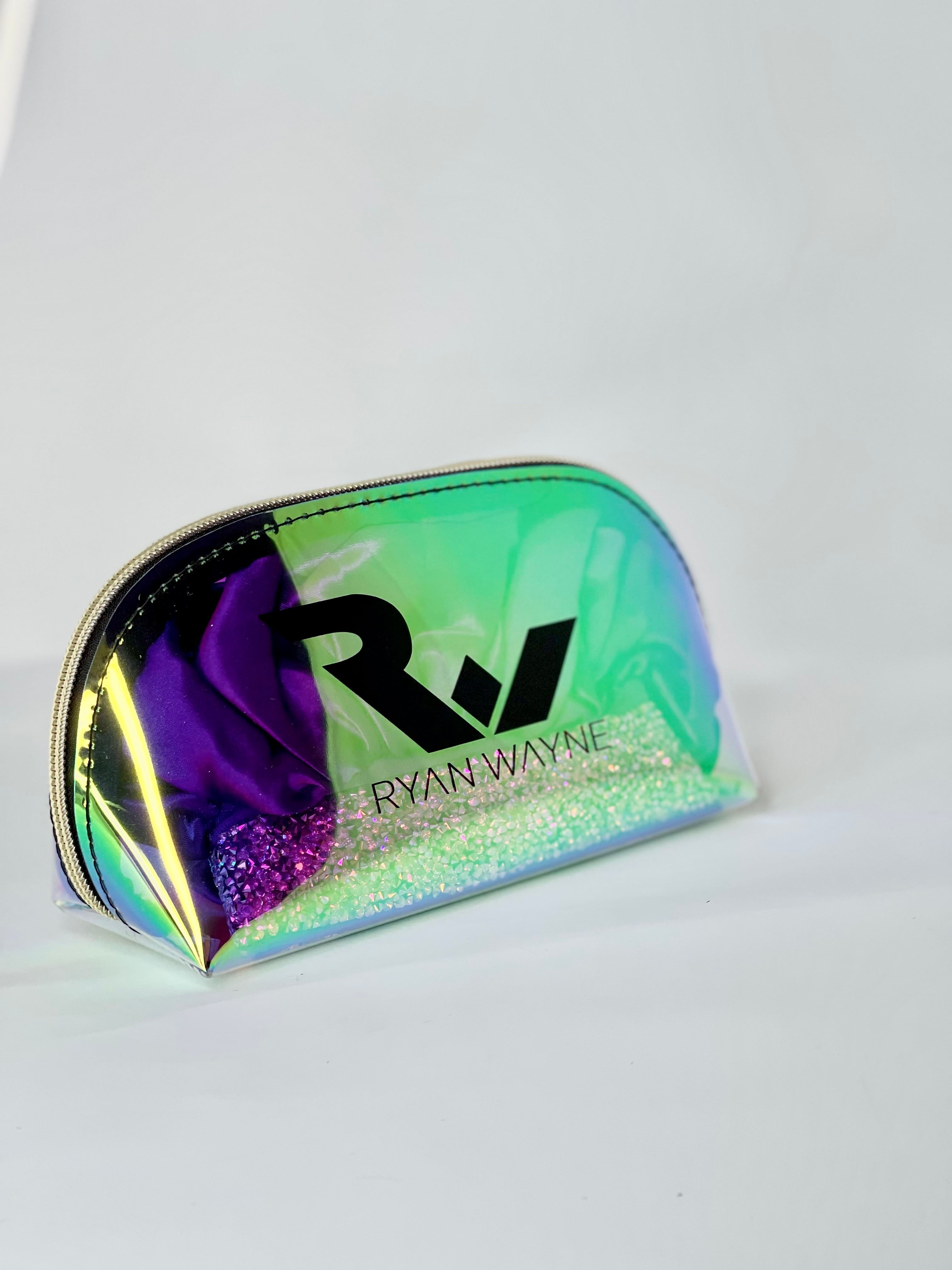 Ryan Wayne holographic zippered makeup bag detail