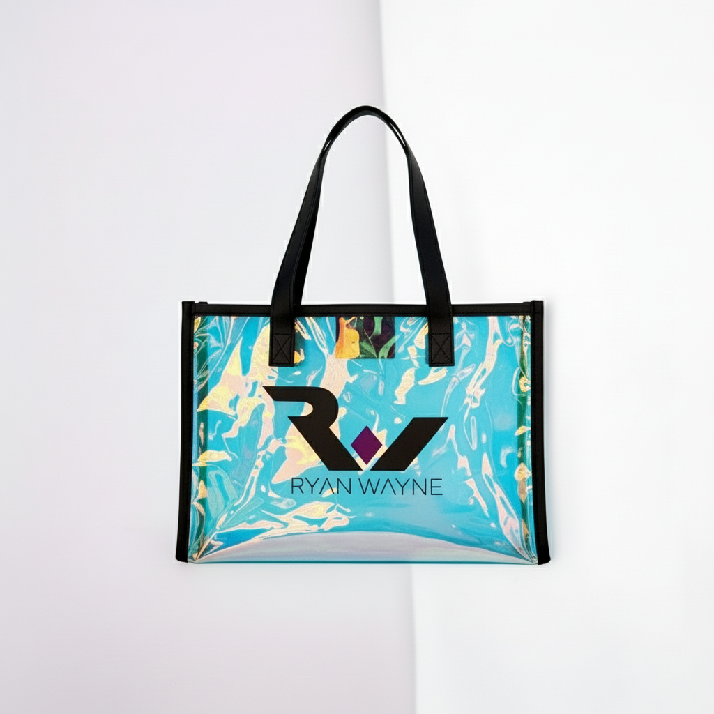Ryan Wayne holographic tote with black handles