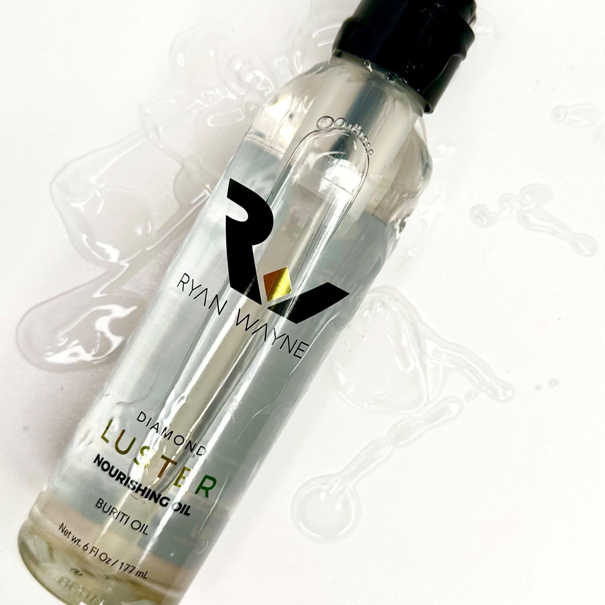 Ryan Wayne Diamond Luster clear oil and pump packaging