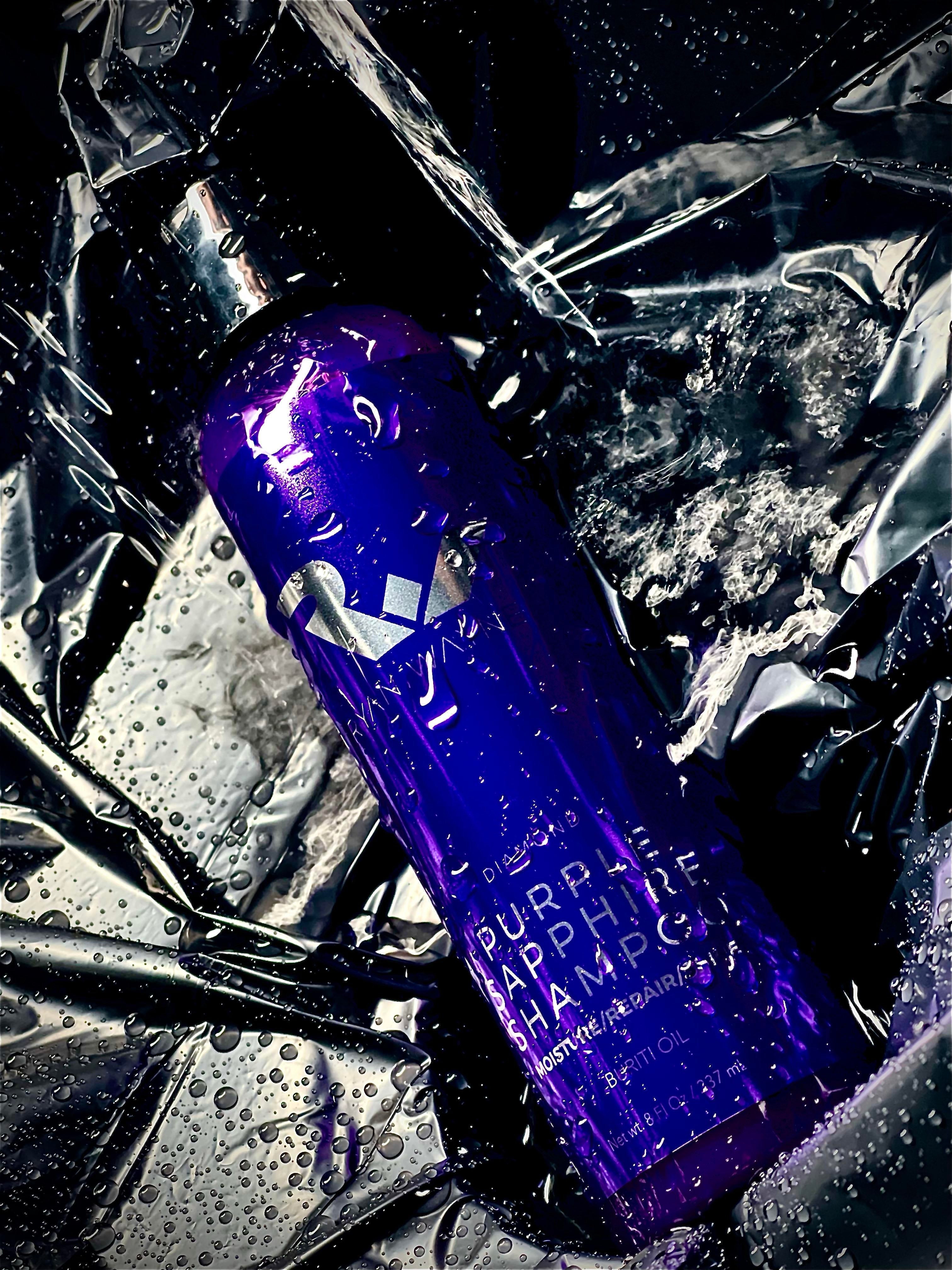 Ryan Wayne Diamond Purple Sapphire Shampoo water and crystal detail