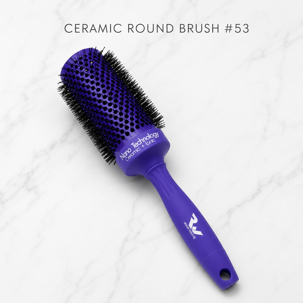 Ryan Wayne Ceramic Round Brush #53 on white marble