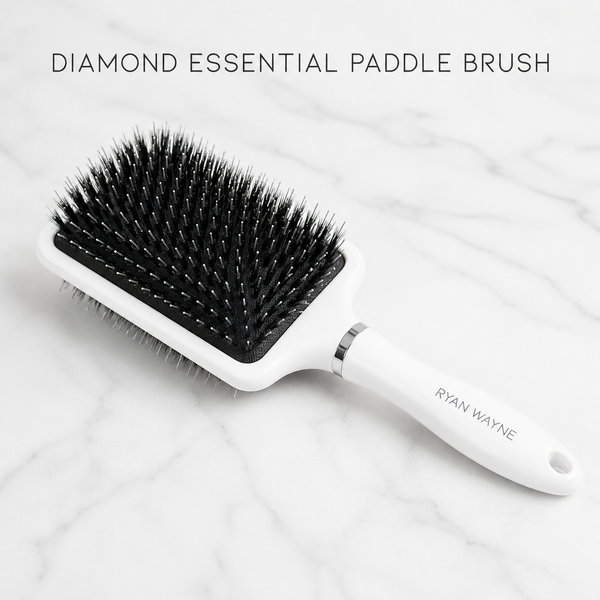 Ryan Wayne Diamond Essential Paddle Brush on white marble