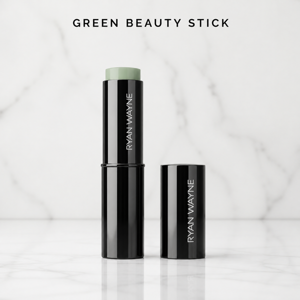 Ryan Wayne Green Color-Correcting Beauty Stick on white marble