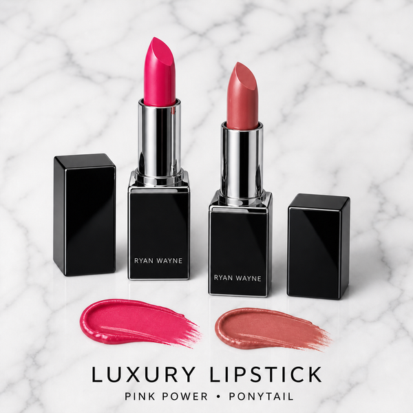 Ryan Wayne Luxury Lipstick with wordmark only on the lipstick bases