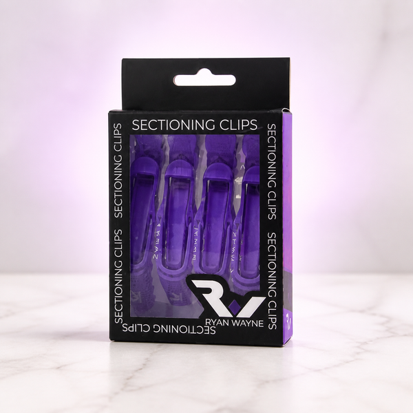 Ryan Wayne purple professional anti-slip sectioning clips in branded packaging