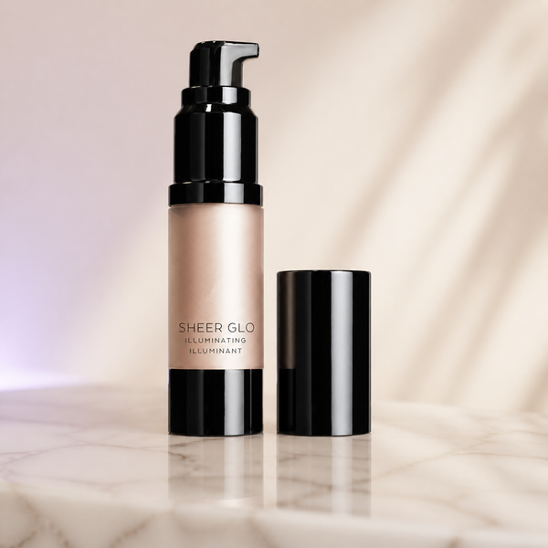 Ryan Wayne Sheer Glo Illuminating Lotion bottle and black cap