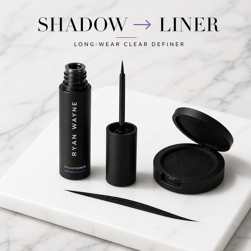 Ryan Wayne Transformer clear definer with fine-tip applicator, eyeshadow, and liner stroke