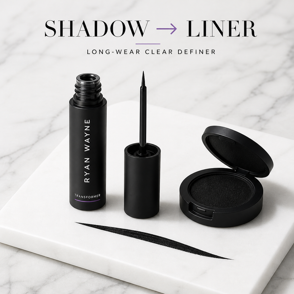 Ryan Wayne Transformer clear definer with fine-tip applicator, eyeshadow, and liner stroke